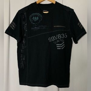 Vertical Sport - Black T-shirt With Unique Graphic And Detailing - Medium